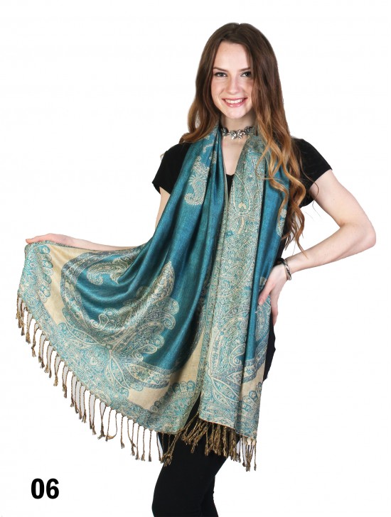 Multi-Tone Paisley Print Pashmina